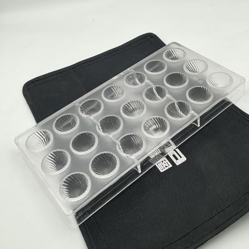 Polycarbonate 21 Cups Chocolate Bomb Mold Spiral Bullet Chocolate Bon Bon Mould Injection PC Solid Plastic Jelly Candy DIY Molds