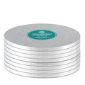 Silver Cake Drum Round 10 Inch Cake Boards with 1/2-Inch Thick Smooth Edges for Multi Tiered Birthday Wedding Party Cake Drums Board (8 PCS) - size: 10"