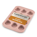Farberware 47776 Nonstick Bakeware, Nonstick Muffin Pan / Cupcake Pan - 12 Cup, Rose Gold Red - style: Muffin Pan