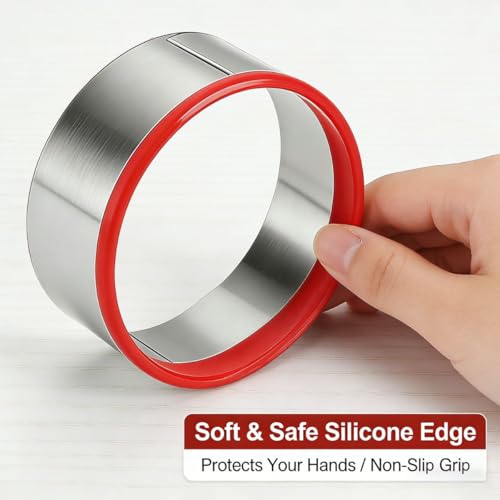 3-Piece Round Cookie Cutter Set, Stainless Steel 3/4/5 Inch - style: Round