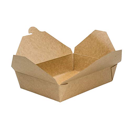 Karat Paper To Go Boxes [54 oz - 200ct] Leak-Resistant, Microwavable, Heavy-Duty Take Out Boxes | Grease Resistant & Stackable | #2 Kraft Brown - color: Kraft, size: 54