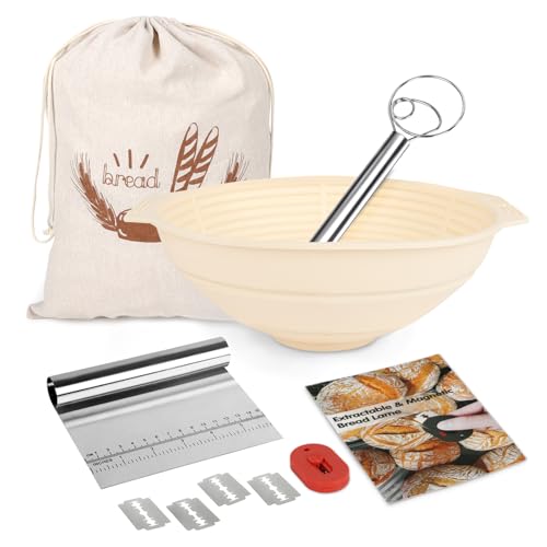 Sourdough Kit- Silicone Banneton, Dough Scraper, Lame, Whisk&Bag