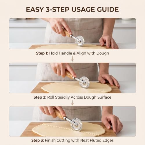 Pastry Wheel Cutter with Wooden Handle