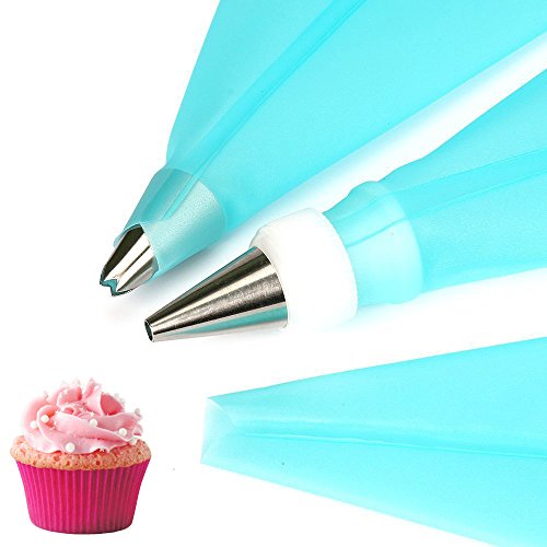 Jennice House Silicone Pastry Bags Set, 3 Pack of 16 inch Reusable Icing Piping Bags Baking Cookie Cake Decorating Pastry Bags Set