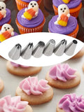 Large Piping Tips Set 1M 2D 2A 2F 6B 234 for Frosting, 6 Pcs - color: C