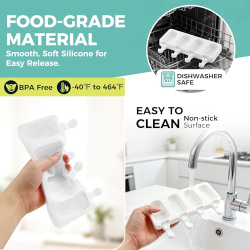 3 Pack Cake Pop Mold with Lids, Small Popsicles Molds, White - color: White, size: Small