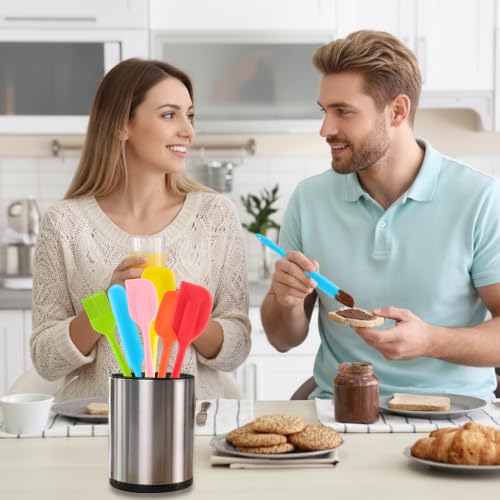Silicone Spatula 6 Packs Food Grade Kitchen Utensils with Silicone Brush - color: Multicolors