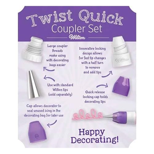 Wilton Twist Quick Decorating Coupler, 4-Pieces - color: White, size: 4-Piece