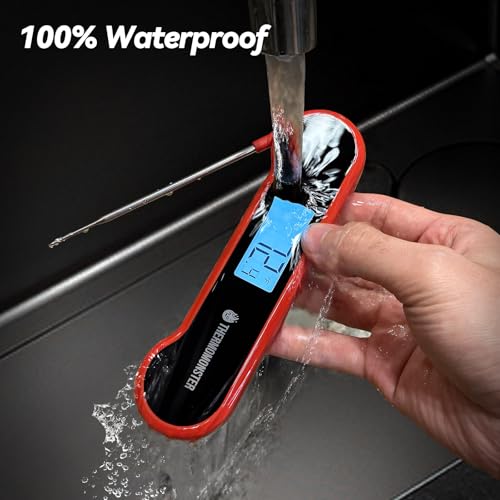 0.5 Sec Instant Read Meat Thermometer Digital for Cooking, Red - color: Red