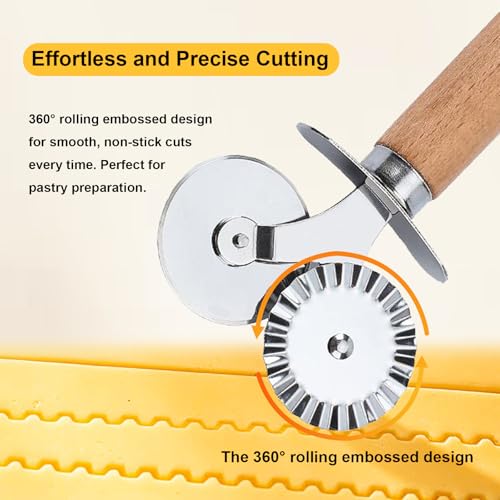 Pastry Double Cutter Wheel,2 Pack Pasta Cutter Wheel,Dual-Head Baking Tool for Home and Kitchen Use,Ravioli Cutter - size: 2 Pack
