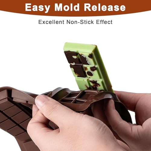 Chocolate Bar Mold，Non-Stick Chocolate Molds，100% Food Grade Silicone Mold (Pack of 2) - size: 10 Snap (Pack of 2)