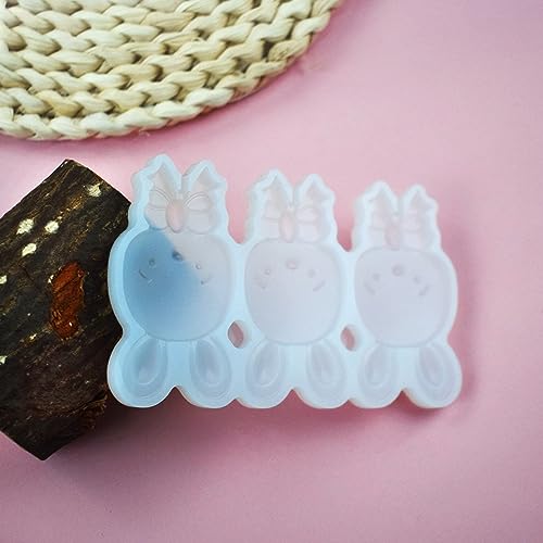 mostsomCute Rabbit Resin Epoxy Mold Handmade Rattle Shaker Lollipop Mould DIY Jewelry Making Models Kitchen Cake Mold 2PCS (M_ Rabbit) - size: M_ Rabbit