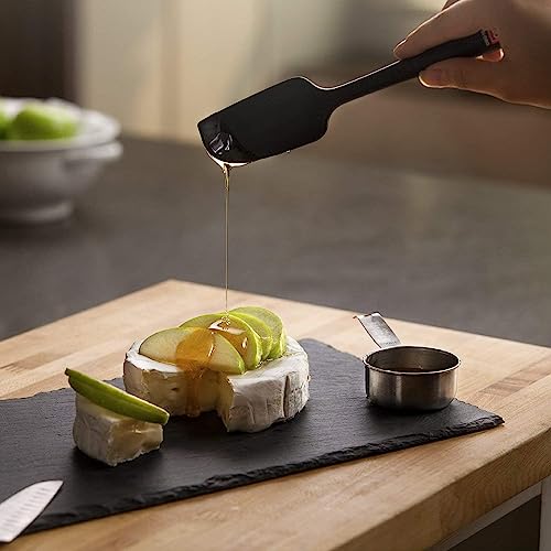 DI ORO Mini Silicone Spatula - Small Jar Scraper, 600F Heat Resistant - color: Black
