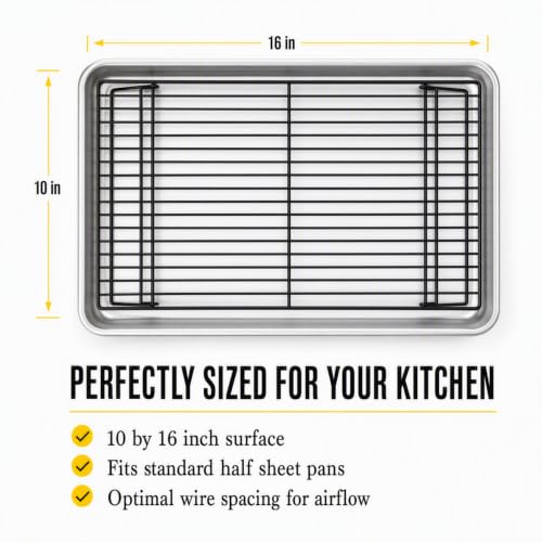 Checkered Chef Stackable Cooling Racks - 3-Tier Foldable Steel, 16" x 10" - size: 3-Tier Stackable
