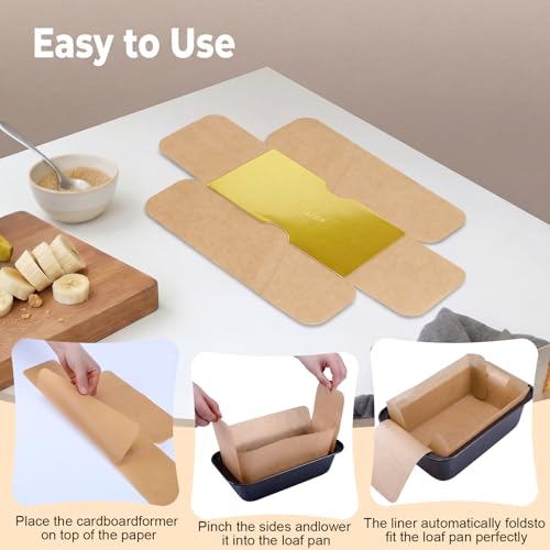 SiliFine 200 Pcs Loaf Pan Liners, Parchment Paper with Handles Bulk Pack