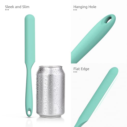 U-Taste Skinny Silicone Jar Spatula Scraper, 10in Sourdough Tool, Aqua Sky - color: Aqua Sky, size: 9.72 in