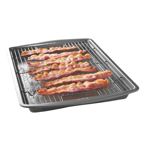 GoodCook Nonstick Carbon Steel Baking Pan & Raised Wire Rack, 15x10.5-Inch - size: 15 x 10.5-Inch