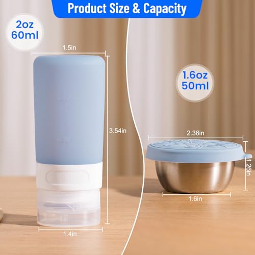 MICEBAY 8-Pack Salad Dressing Container, Leakproof Squeeze Bottles - color: Blue