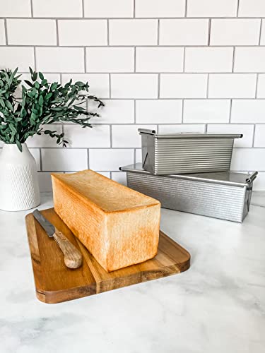 USA Pan Pullman Loaf Pan, 9 x 4 x 4, Aluminized Steel - size: 9 x 4, style: with Lid, Set of 2