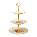 YOLIFE 3 Tiered CupCake Stand, 6-8-10 inch Flowering Shrubs Pattern - color: Flowering Shrubs