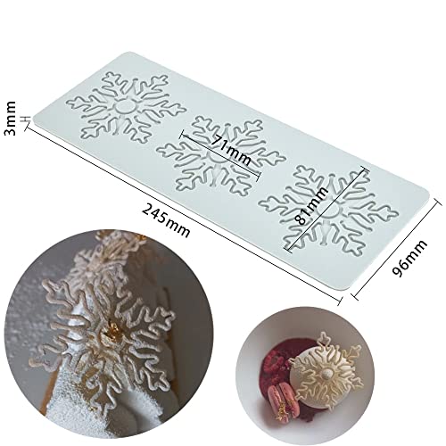 Hollow Snowflake 3D Embossing Chocolate Candy Fondant Cake Silicone Mold for Cupcake Top Sugar Craft Decoration (9.80x3.84x0.12inch) - size: A_9.80x3.84x0.12inch