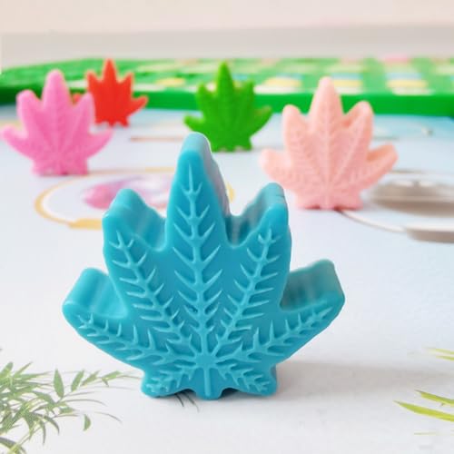 Leaf Silicone Molds For Chocolate Gummy Candy, Leaf Wax Melts Molds with Scraper (70 Cavities, Green) - color: Green