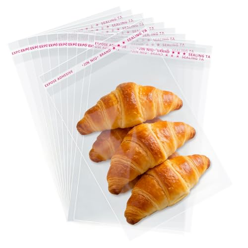 Self Sealing Cellophane Bags 8x12 Inches 200 Pcs, Clear Resealable Cello Plastic Bags Self Adhesive for Clothes Shirts Pants Foods Gifts Packaging - color: 8×12 inch
