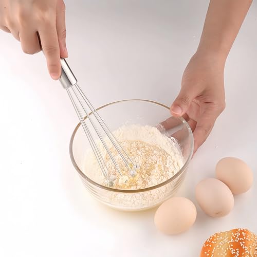 2 Pieces 10.23inch Stainless Steel Ball Whisks,Durable Manual Egg Beater, Whisk Set for Cooking,Cream whisk, kitchen baking tool,Dishwasher Safe
