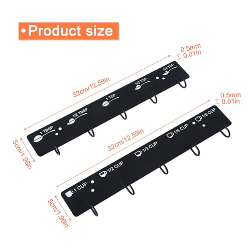 Premium Measuring Cups and Spoons Hanging Rack Screw Adhesive 2pcs - color: rack