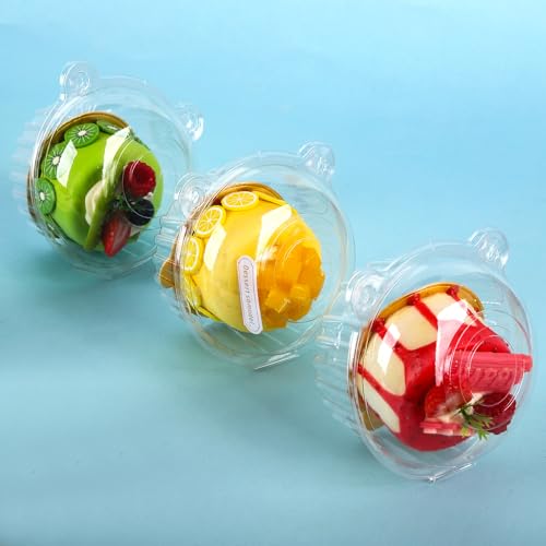 100 Pack Plastic Single Individual Cupcake Muffin Dome Holders Cases Boxes