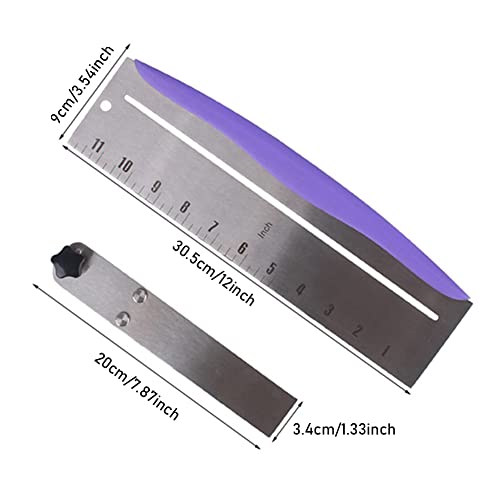 12 Inch Adjustable Cake Scraper, Stainless Steel Cake Smoother with Scale
