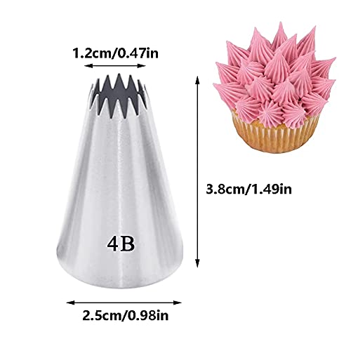 Large Piping Tips Set for Cake Cupcake Decorating,Stainless Steel Icing Piping Nozzles,5 Decorating Tips Pastry Tips Frosting Tips for Cream Rose Flower Meringue Cookie Decoration,#1A 1M 2A 2D 4B - color: Type 5