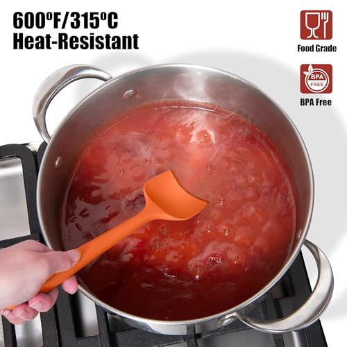 Doosu 600°F Heat Resistant Silicone Spatula Scrapers (Set of 4, Multi-4) - color: Multicolor 7, size: Set of 4
