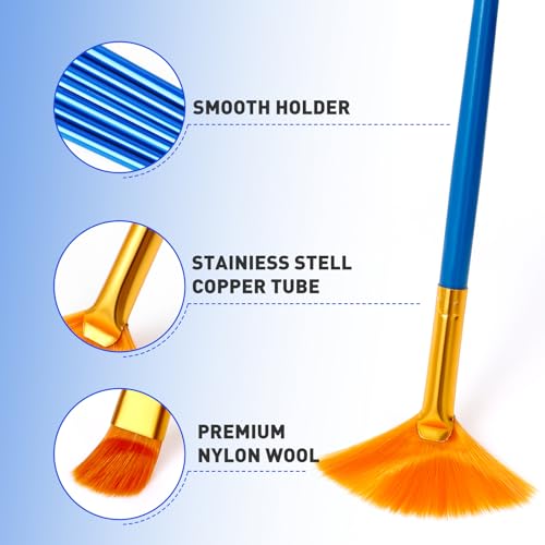 ESRICH 60PCS Paint Brushes, Paint Brush for Acrylic Painting - size: 60p