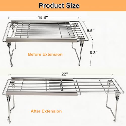 Orgneas Expandable Freezer Shelf Cooler Shelf Organizer 15.8"-22" - color: Thickened Expandable