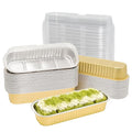50 Pack 6.8oz Mini Cake Pans with Lids, Gold - color: Gold, size: Rectangle
