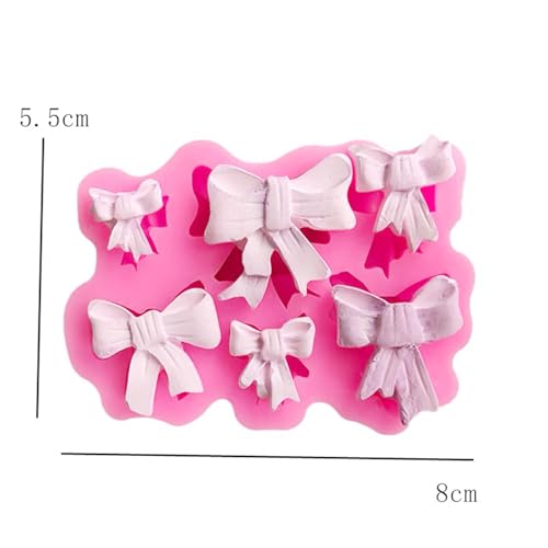 5 Pack Bowknot & Heart Shape Silicone Fondant Mold
