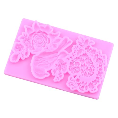 Bird Flower Silicone Mold Flower Branch Fondant Molds Set Of 2 - color: Style H