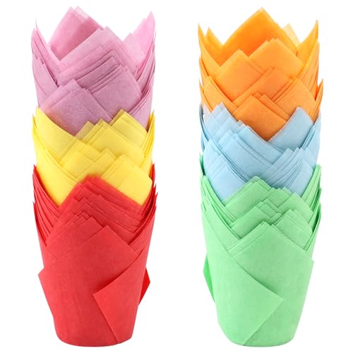 Ruisita 150 Pcs Mini Cupcake Liners Muffin Liners Baking Cups - color: Multicolor 1