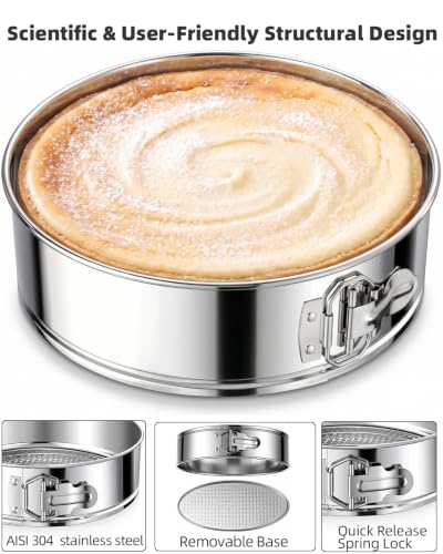 9 Inch Springform Pan, Nonstick Cheesecake Pan with Removable Bottom - size: 9 Inch Silver