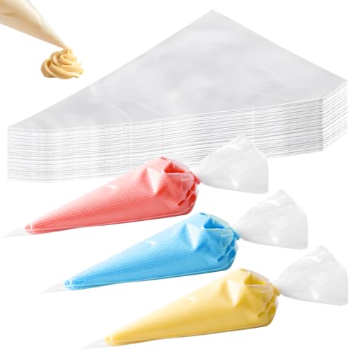 10 Inch Disposable Piping Bags 200PCS, Icing Piping Bags for Frosting, Thickened Non-Slip and Anti-Burst Pastry Bags for all Size Tips Couplers and Baking Cookies Candy Supplies Kits - size: 10 inch