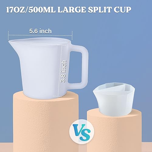 LET'S RESIN 17oz Silicone Split Cup with Handle, 5 Channels - size: 1 Cup (17 oz)