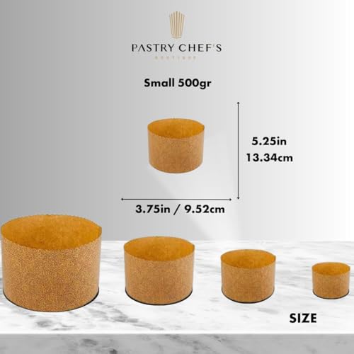 Pastry Chef's Boutique Thin Panettone Paper Pan Mold (Thin Paper - Small 500gr) - Pack of 12 - size: Thin Paper - Small 500gr