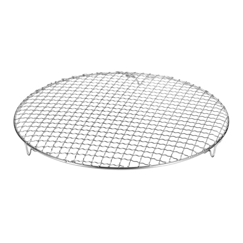 M METERXITY Cooling Rack, 13" Round Stainless Steel Baking Rack with 20mm Legs for BBQ/Cooking/Roasting/Grilling/Steaming/Drying, Wire Cooling Rack for Baking [Silver] - size: 13"