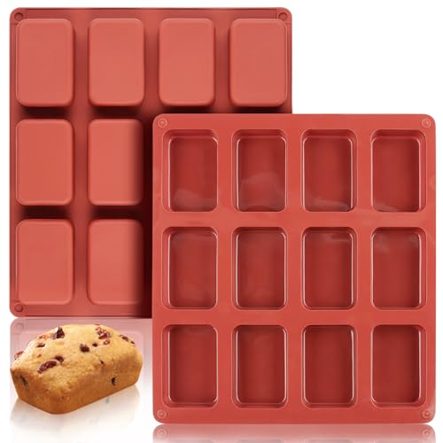 JOERSH Silicone Mini Loaf Pan, 2Pcs, 24-Cavity