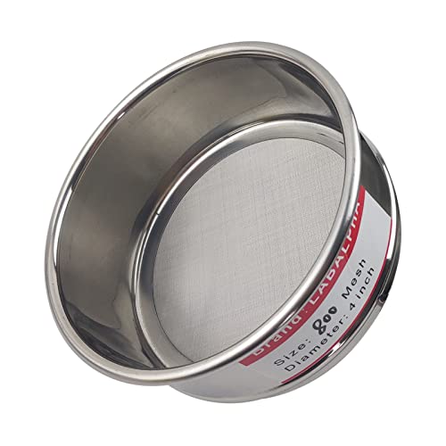 LABALPHA 800 Mesh Lab Sieves, Test Sieve #800 Mesh, 4'' Diameter, 304 Stainless Steel Wire Cloth (0.02mm) - size: 800 mesh (0.02mm)