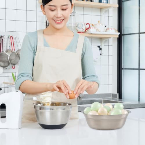 Kekow 4 Pack Large Stainless Steel Mixing Bowl, Deep Stainless Bowl