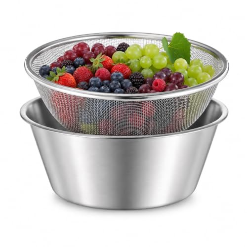 Berry Colander Bowl, 304 Stainless Steel Small Colander Strainer