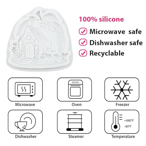 Fairy Garden Home Fondant Mold Fruit House Silicone Mold Set of 3 - color: Style G