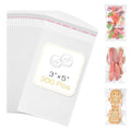 300 Pcs Clear Self Sealing Cellophane Bags, 3x5 Inches Cookie Bags Resealable Cellophane Bag for Packaging Cookies, Candy, Gifts, Favors and Products, 3 Mils Individual Self Adhesive Wrappers - size: 3x5 Inch (Pack of 300)